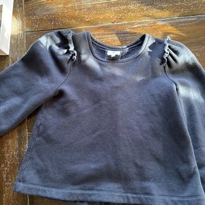 Goop brand navy puff sleeved sweatshirt